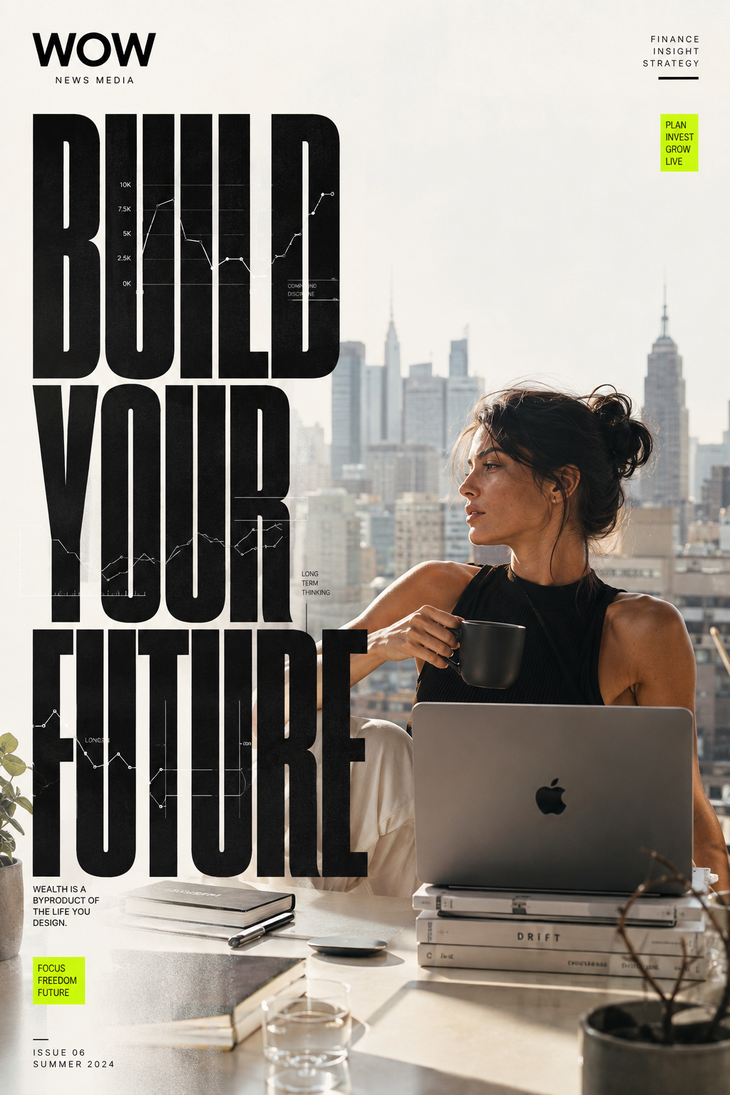 Editorial artwork for WOW News Media's finance and wealth coverage